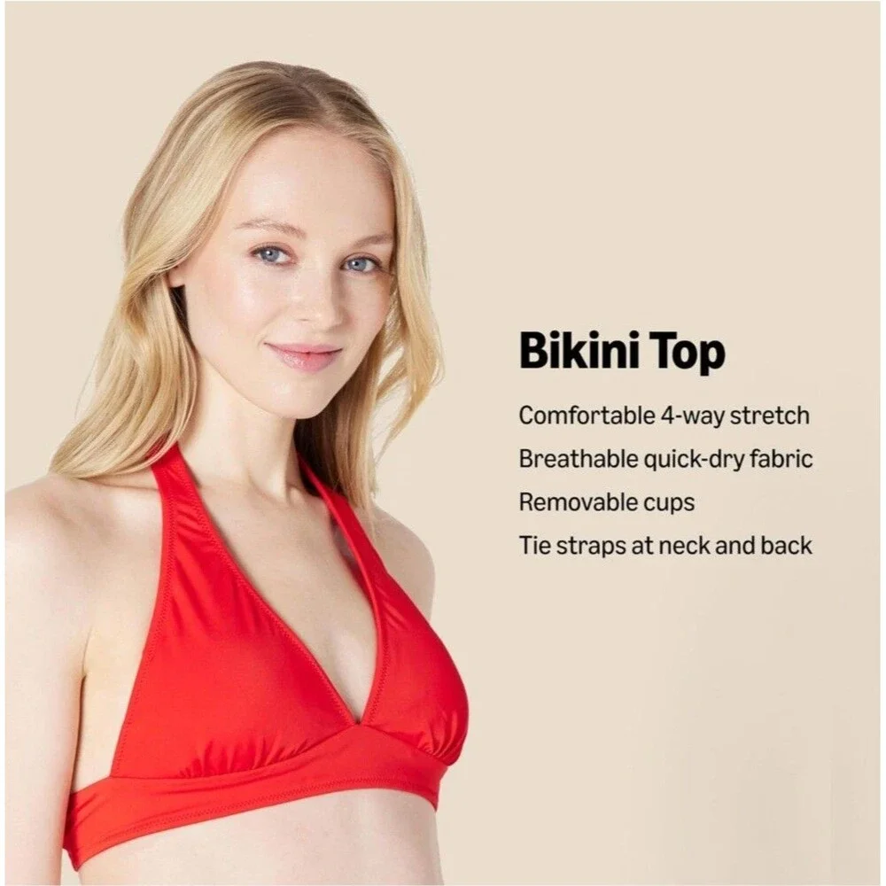Essentials Women’s Bikini Top Terracotta Orange Size‎ M Medium NEW